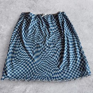 wild fable blue wavy checkered mini skirt